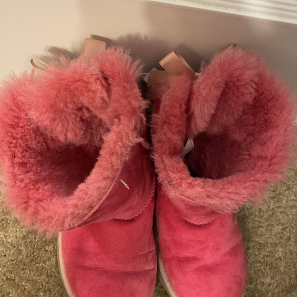 Ugg pink big bow boots toddler girls size 2 - Picture 5 of 9